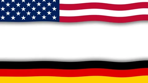 US and German Waving Flags Frame Background with Copy Space for Internation.. Stock Footage 344557094