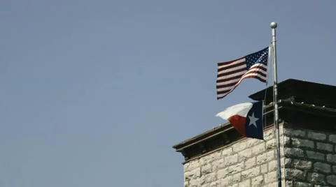 U.S. and Texas Flag Stock Footage