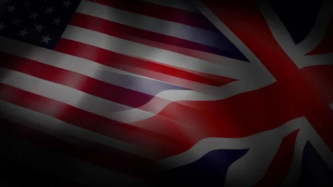 US and UK flags animated loop 動画素材 87341311
