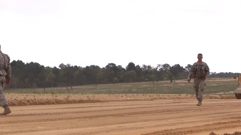 U.S. and U.K. Paratroopers Construct a Runway for CJOAX 15-01 - 2015 Video stock 99980561
