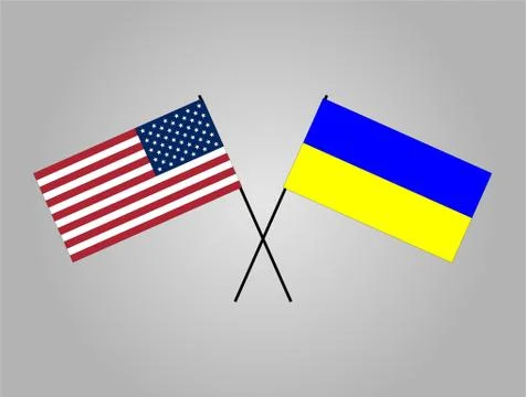 US and Ukraine Flag Stock Illustration