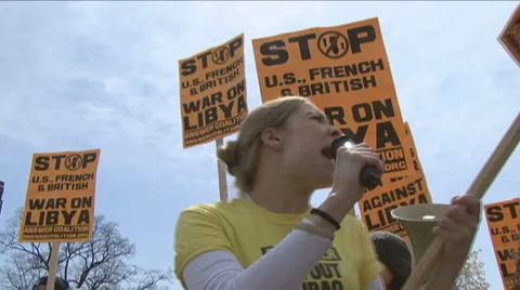 U.S. anti-war protester 1 of 3 Stock Footage 2155851