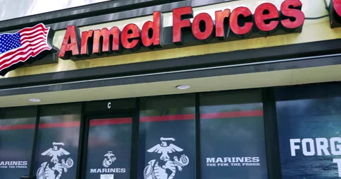 US armed forces career recruiting center in Los Angeles, California, 4K Stock Footage 193961869