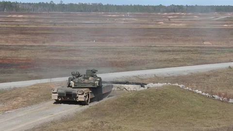 U.S. Army Abrams battle tank gun firing ... | Stock Video | Pond5