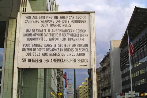 US Army Checkpoint in Berlin Stock Photos