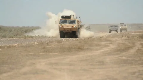 US - Army - Convoy Training 07 - mmmmmmmBomb Attack Stock Footage 35152148