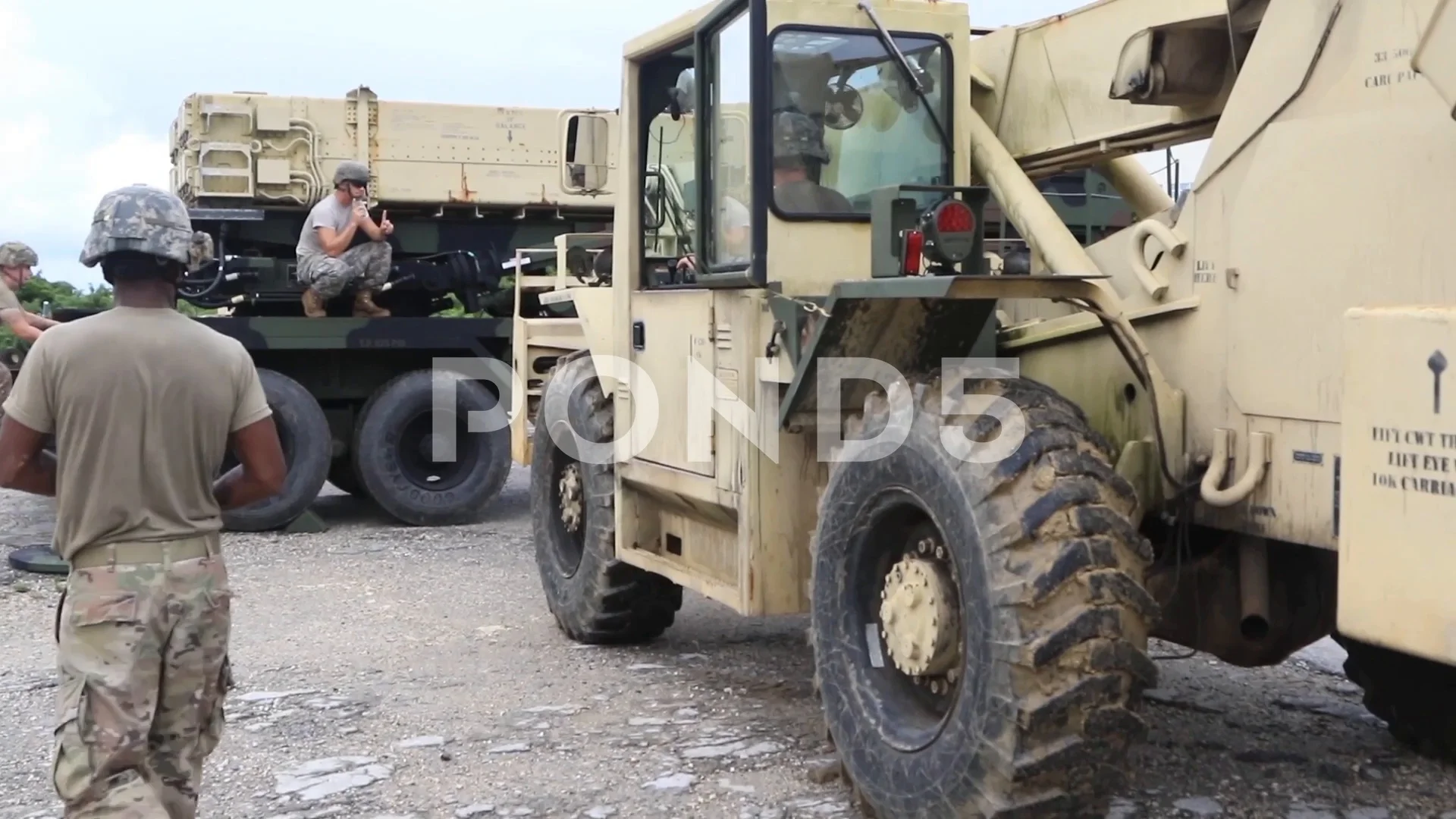 U S Army Forklift Truck Unloading Patri Stock Video Pond5