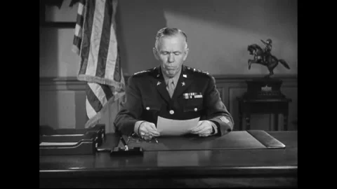 U.S. Army General Marshall Press Statement On Female Military Enlistment Stock Footage