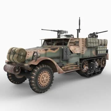 U.S. Army M2A1 Halftrack 3D Model