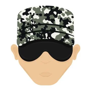 Us army man face Stock Illustration