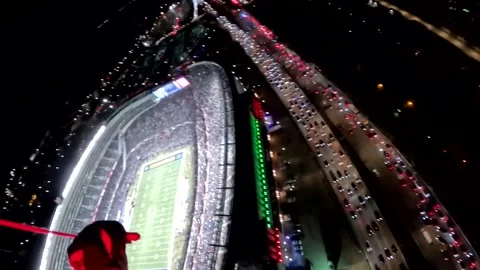 US: Army Paratrooper Drops In From Above To Open Bears Packers Clash Stock Footage 324762163