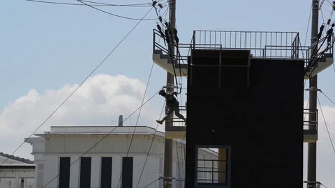 U.S. Army paratroopers conduct basic airborne refresher training - 2014 Stock Footage 100751603