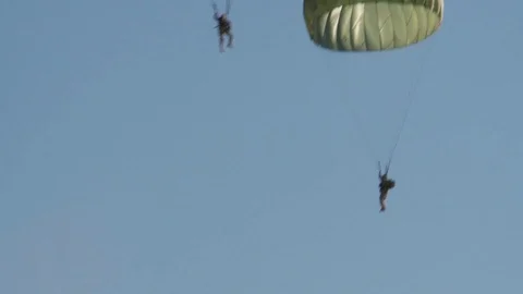 U.S. Army perform a jump onto the Sicily and Normandy drop zones - 2012 Stock Footage 106161284
