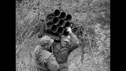 US Army Propaganda Warfare Techniques Loudspeaker Placing Stock Footage 94278329