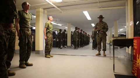 The U.S. Army puts soldiers though intense boot camp training. Video stock 123376212