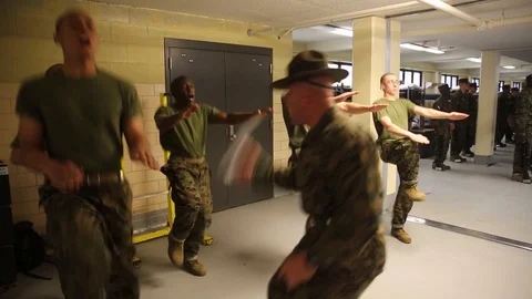 The U.S. Army puts soldiers though intense boot camp training. Stock Footage 123377618