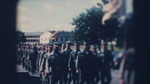 US Army Reservists Marching 1952 Stock Footage 279848495