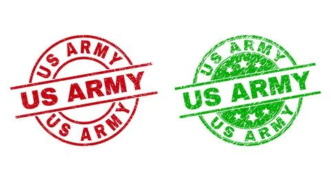 US ARMY Round Watermarks Using Unclean Style Stock Illustration