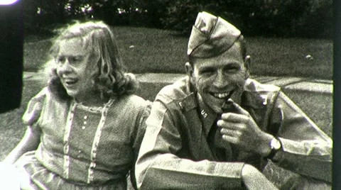 US Army SOLDIER and SISTER World War Two WW2 1943 Vintage Film Home Movie 833 Stock Footage