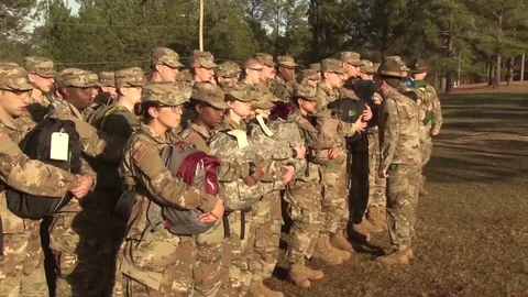 U.S Army soldiers begin basic training at Fort Benning, Georgia Video stock 82937120
