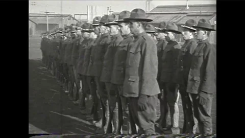 U.S. Army training in 1917. Stock Footage 100856121