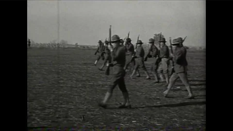U.S. Army training in 1917. Stock Footage 100856346