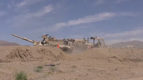 US Army Using Its Best Armor - Combined Live-Fire Exercise  (8) Stock Footage 162546749