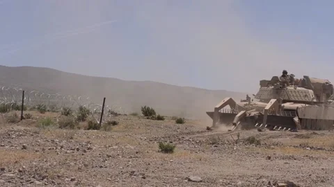 US Army Using Its Best Armor - Combined Live-Fire Exercise  (9) Stock Footage 162546886