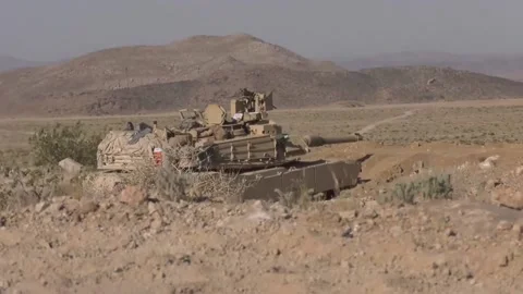 US Army Using Its Best Armor - Combined Live-Fire Exercise  (12) Stock Footage 162547046