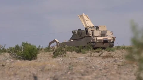 US Army Using Its Best Armor - Combined Live-Fire Exercise  (11) Stock Footage 162547094