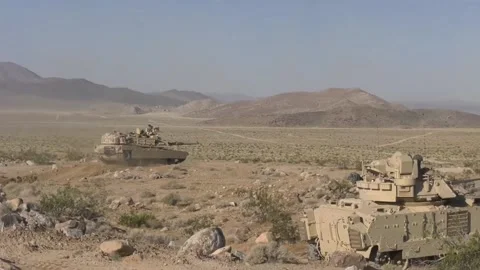 US Army Using Its Best Armor - Combined Live-Fire Exercise  (21) Stock Footage 162547206