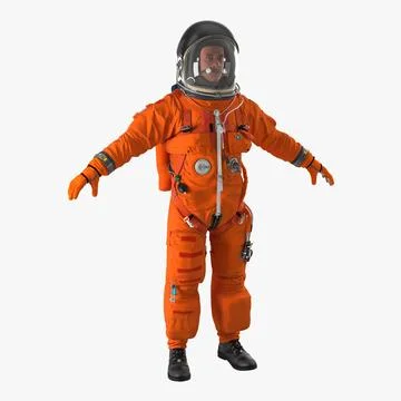US Astronaut Wearing Advanced Crew Escape Suit ACES 3D Model