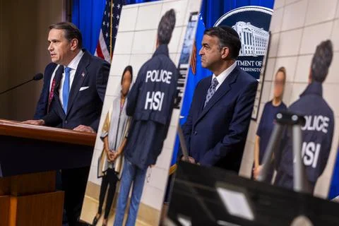 US Attorney General hosts press conference on Minnesota public-benefits fraud an Stock Photos