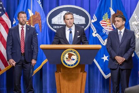 US Attorney General hosts press conference on Minnesota public-benefits fraud an Stock Photos