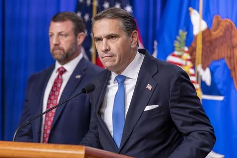 US Attorney General hosts press conference on Minnesota public-benefits fraud an Stock Photos
