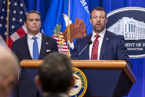 US Attorney General hosts press conference on Minnesota public-benefits fraud an Stock Photos