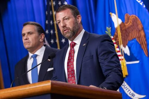 US Attorney General hosts press conference on Minnesota public-benefits fraud an Stock Photos