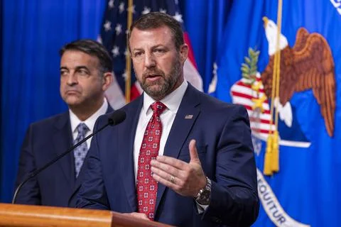 US Attorney General hosts press conference on Minnesota public-benefits fraud an Stock Photos