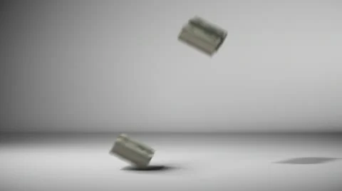 US Bank notes falling on to white background. Stock-Footage 61146128