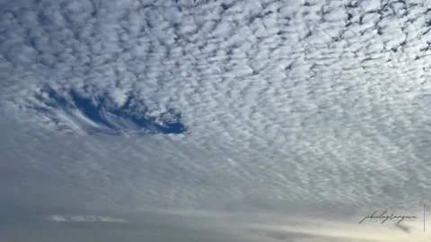 US: Bewildering Punch Hole Cloud Spotted Over Broussard, LA, USA Stock Footage 263021480