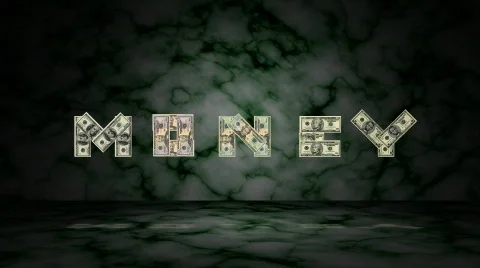 U.S. Bills Spelling "MONEY" (Loopable) Stock Footage 101253