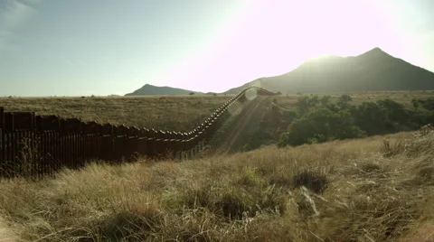 US Border Fence Long Shot Stock-Footage 63441964