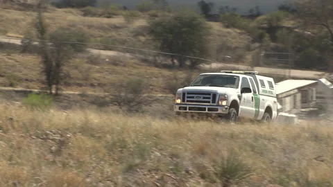 US Border Patrol Vehicle in Nogales Arizona Stock Footage