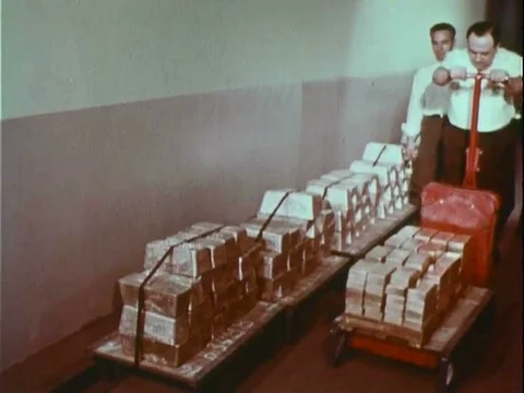 The US bureau of the mint is charged with refining and guarding gold and silver Stock Footage 75763000