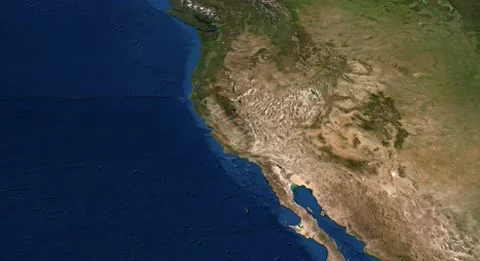 US California state border 3D visualization modern map outline Stock Footage 146072354