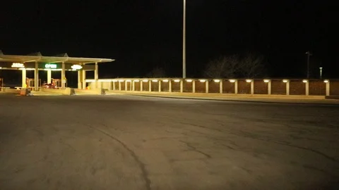 U.S.-Canada Border Driving at Night POV Niagara Falls New York USA Stock Footage 126979428