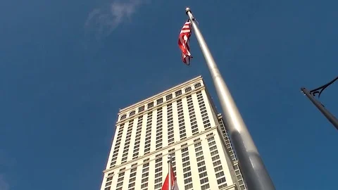 US &amp; Canada flags Stock Footage 90708848