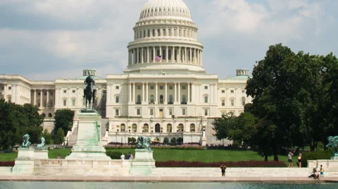 US Capital Building Panning Time Lapse Video stock 45476572