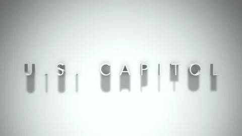 U.s. capitol 3D title animation white text on a white background Vídeos de archivo 299701735