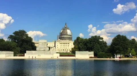 US Capitol Across the River Stock Footage 58784301